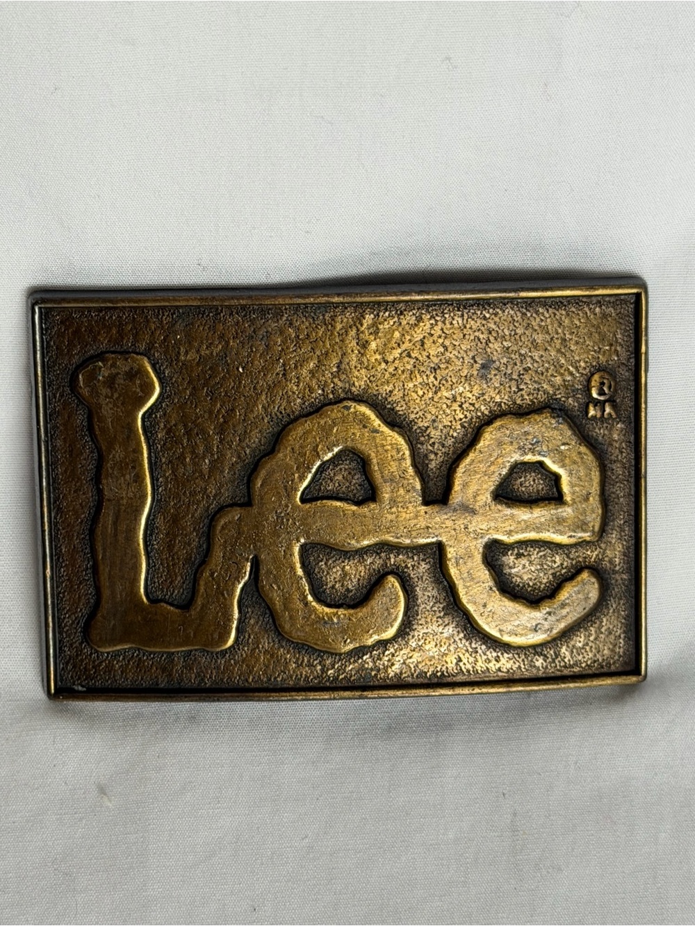 Lee Logo Brass Belt Buckle Vintage Jeans Southwestern Cowboy